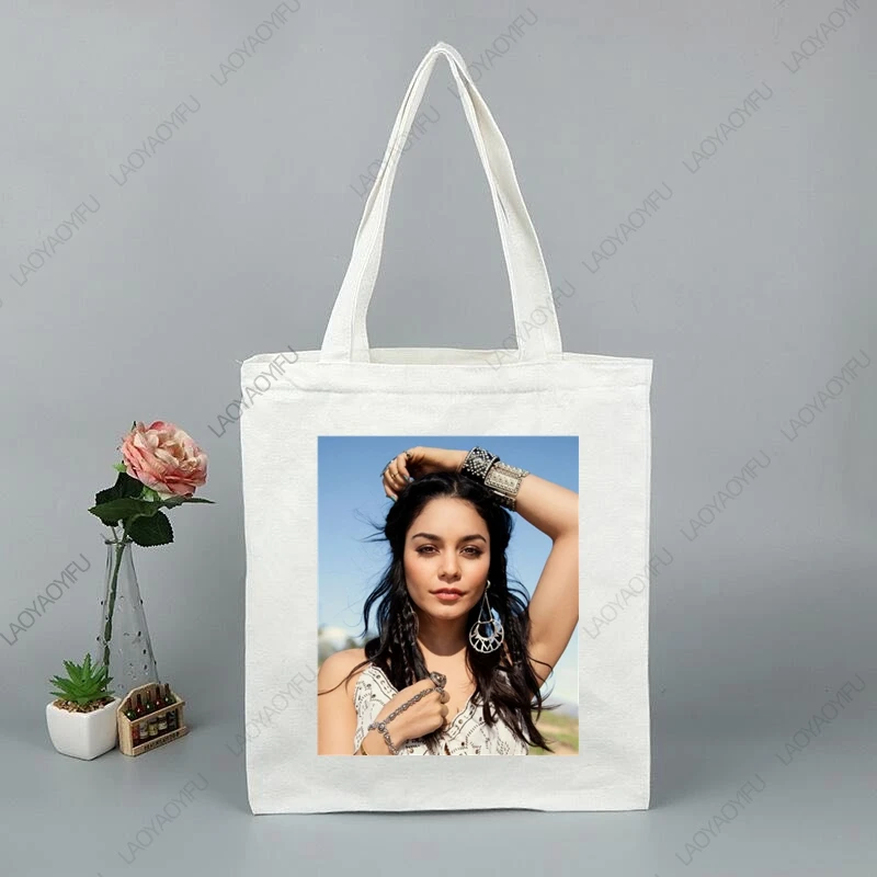 Vanessa Hudgens Shopping Bags Women Gift for Mom Shopper Bag Totebag Tote Aesthetic Woman Cloth Canvas Large