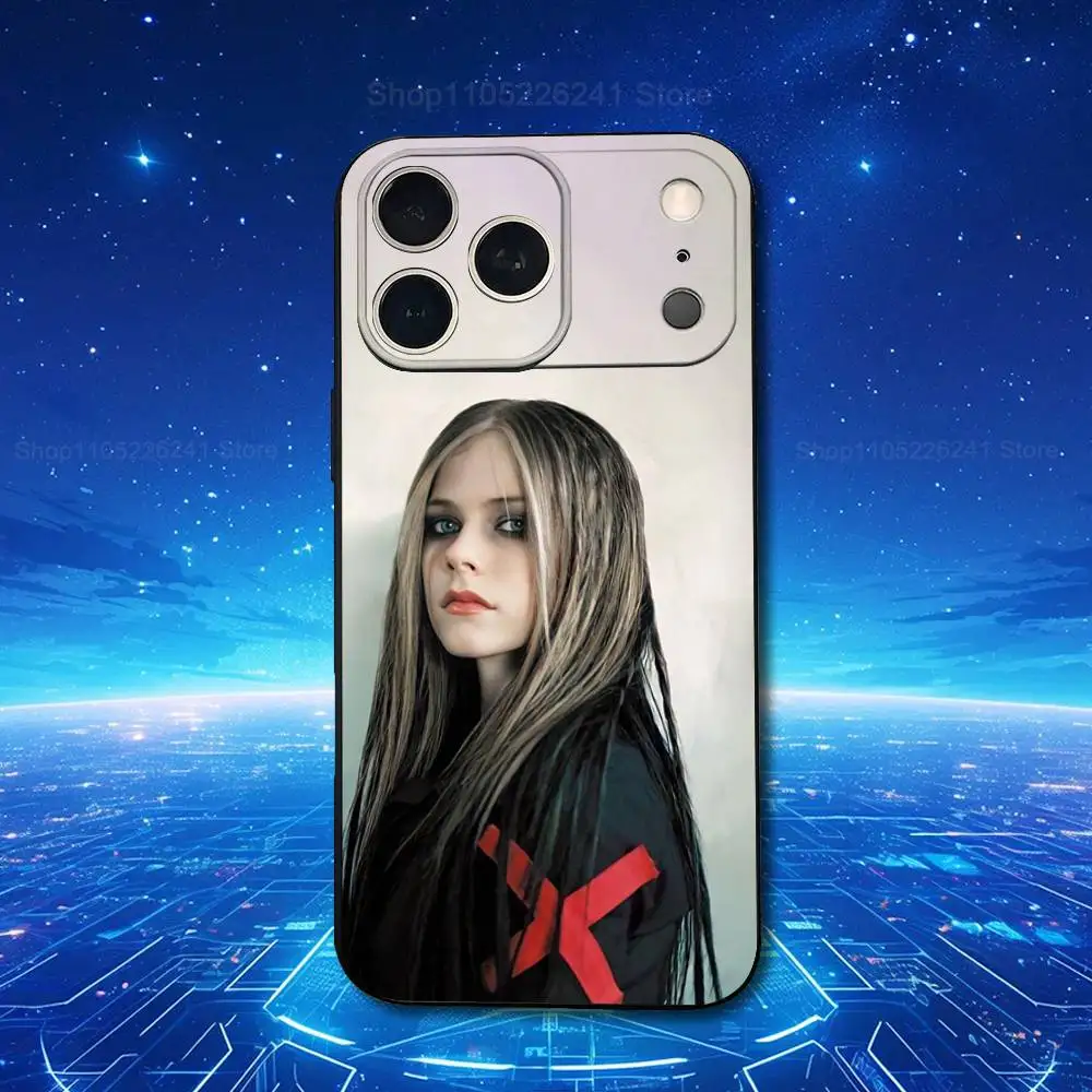 هاتف المغني A-Avril L-Lavigne لهاتف iPhone 13,12,15,14,11,16,17,Plus,Pro Max,XS,X,XR,SE,Mini,8,7,Soft Silicone Black #6