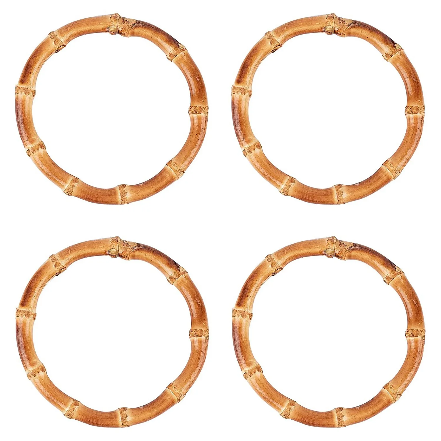 

4Pcs Wooden Round Bamboo Bag Handle Replacements Handmade Bag Purse Making Handles for Handbag Crafting