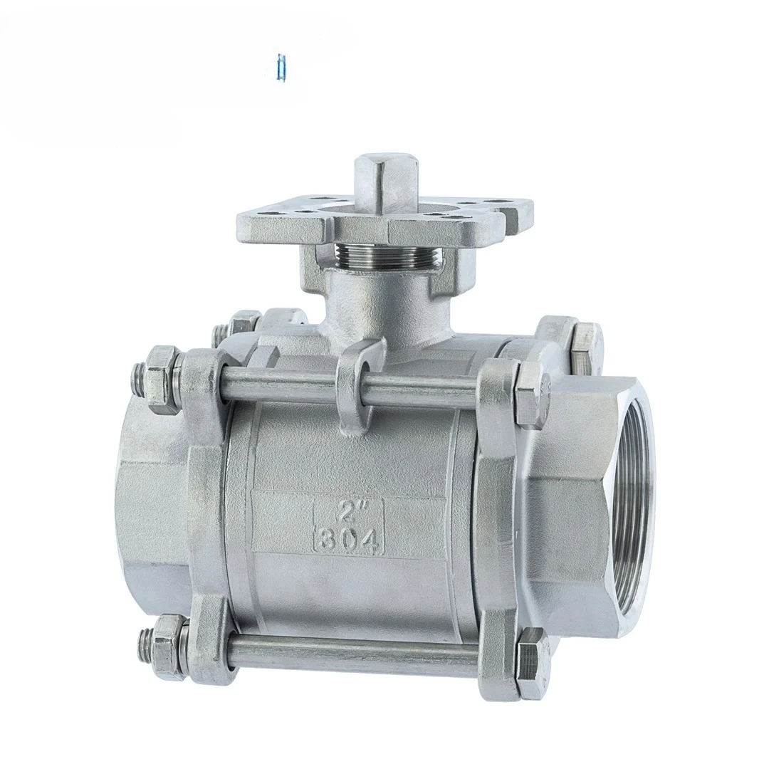 Stainless steel 304 three piece high platform internal thread ball valve Q11F-16P matching actuator switch