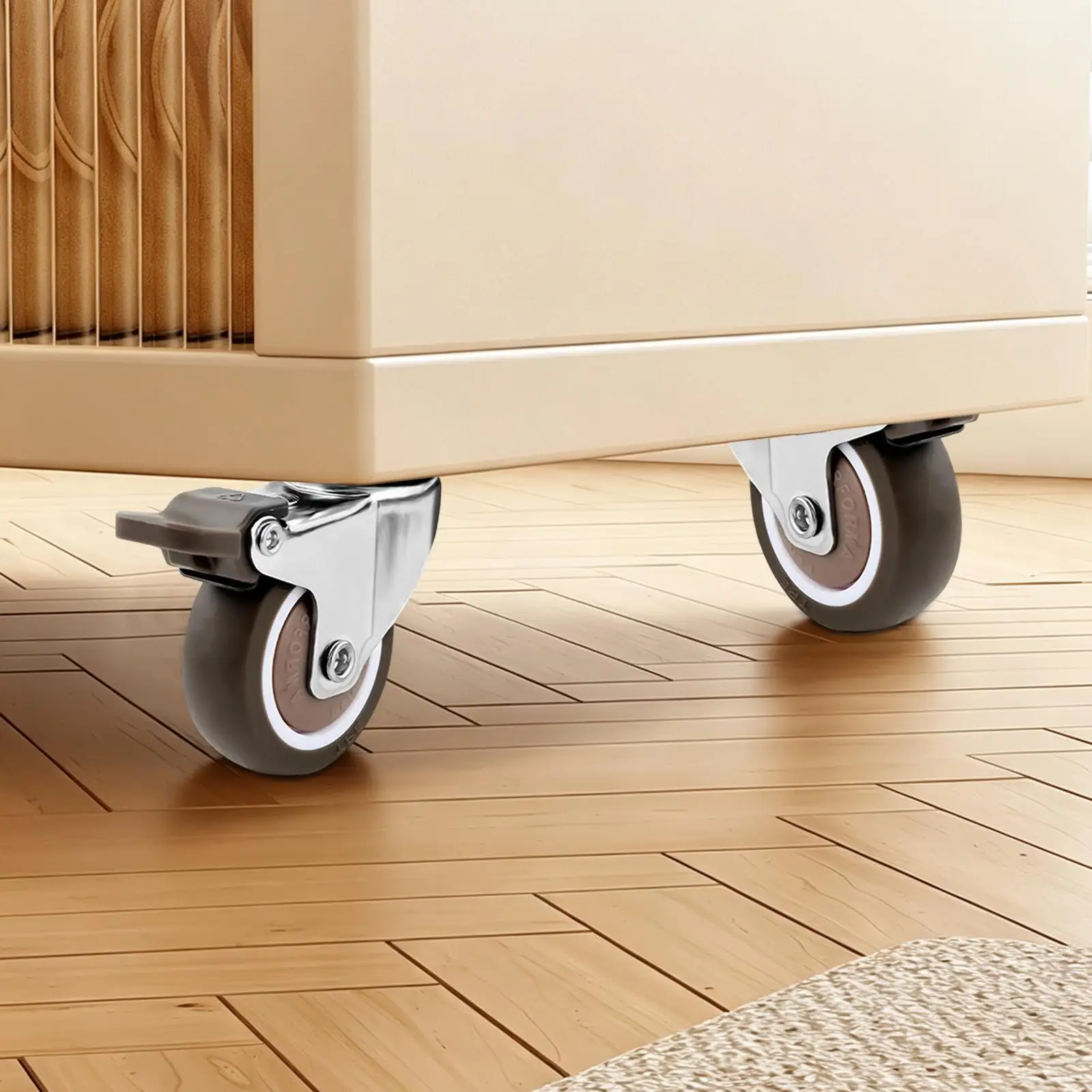 1Pcs Universal Swivel Casters Heavy Duty Furniture Wheel Castor Silent Trolley Wheels for Table Chair Sofa with Safety Brake