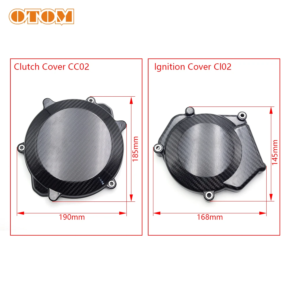 OTOM Motocross Clutch Protector Ignition Guard Carbon Fiber Engine Cover For YAMAHA YZ250 YZ250X Motorcycle Accessories