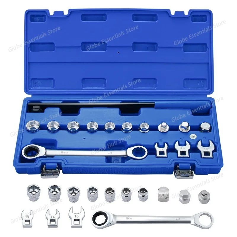 15-Piece Car Engine Belt Adjustable Wrench Pulley Disassembly and Assembly Idler Tensioning Special Auto Repair Tool