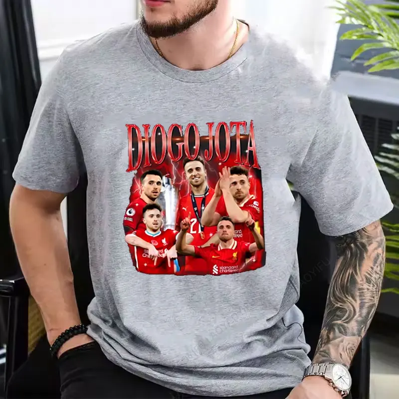 تي شيرت Camisetas Diogo Jota رقم. # 20 هدية لمحبي كرة القدم من الدوري الممتاز، تي شيرت تذكاري عاطفي برتغالي لملابس عشاق كرة القدم