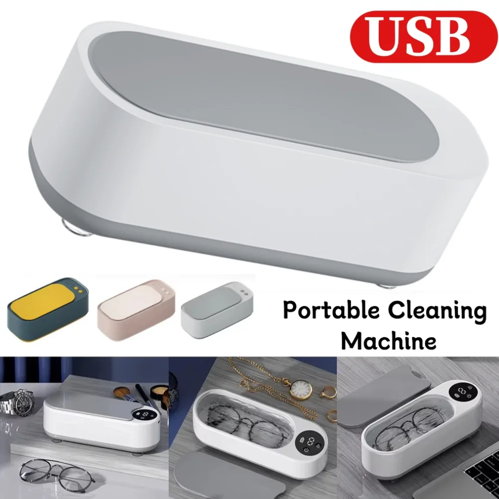 Ultrasonic Silver Gold Cleaner Portable Glasses Cleaner Brush Cleaner Multifunctional USB Rechargeable/Battery for Ring Necklace