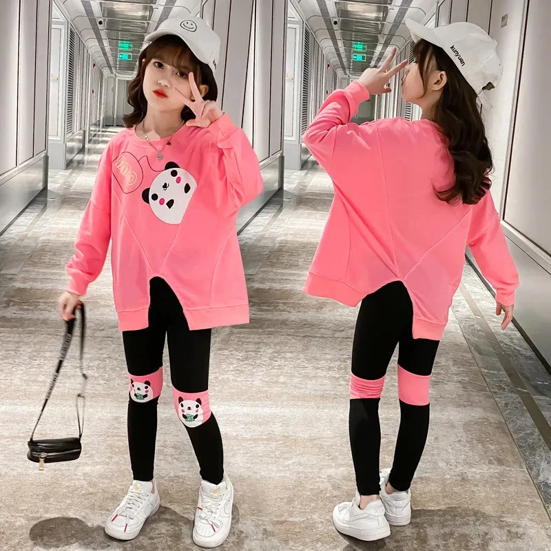 الربيع الفتيات مجموعة ملابس طفلة طويلة الأكمام الثعلب ملابس الطفل بلوزات و طماق الفتيات الخريف وتتسابق 3 4 5 6 7 8 9 10 12 سنة