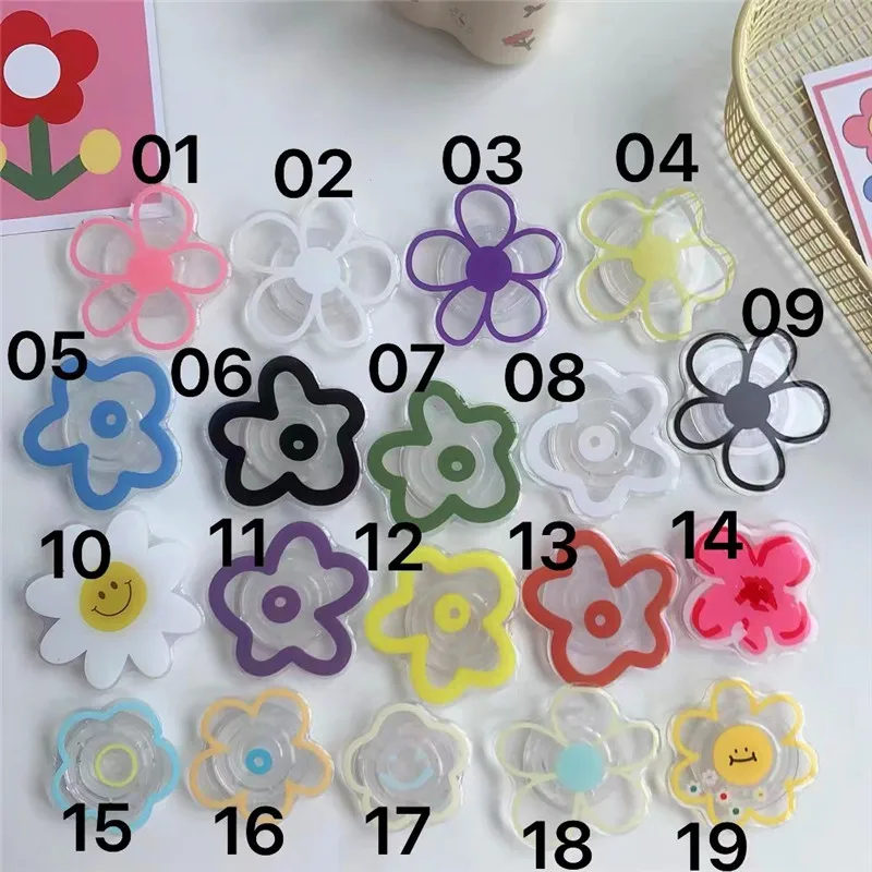 

Держатель-кольцо Griptok Line Clear Flower Rose Daisy для телефона, складной, с подставкой, для iPhone 17 16
