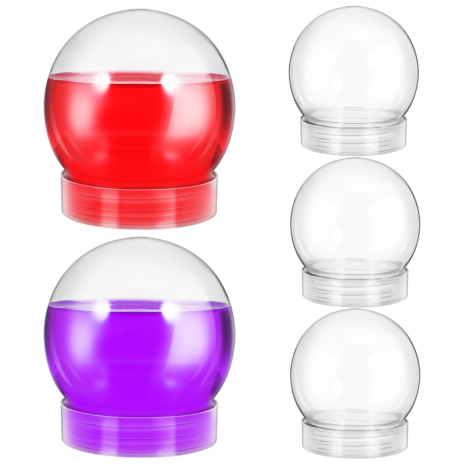 

5Pcs Snow Globes Clear Plastic Screw Cap DIY Fillable Water Jars Christmas Decoration Fun Kit DIY Snowglobes
