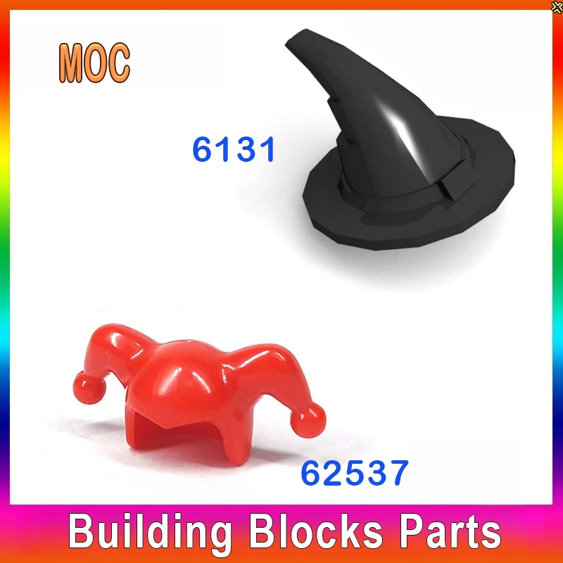 

50 шт., волшебная/крышка клоуна, MOC, строительные блоки, детали, замена минифигурок, шляпа волшебника, сделай сам, модифицированные кирпичи, аксессуары, игрушки 6131 62537