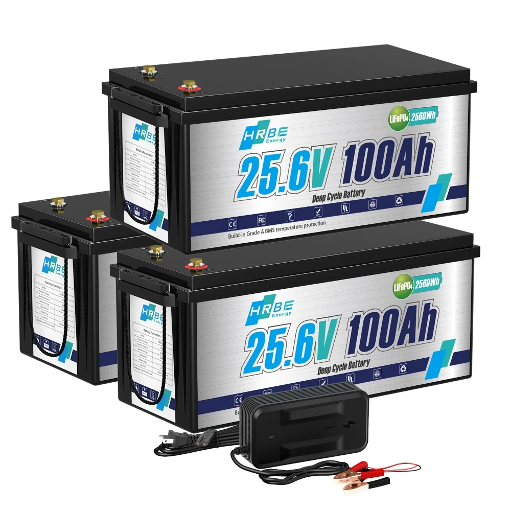 

24V 100Ah 50Ah LiFePO4 Battery,2.56kWh Lithium Battery,Built-in 100A BMS for RV,Camper,Home Energy Storage,Van,Off-Grid