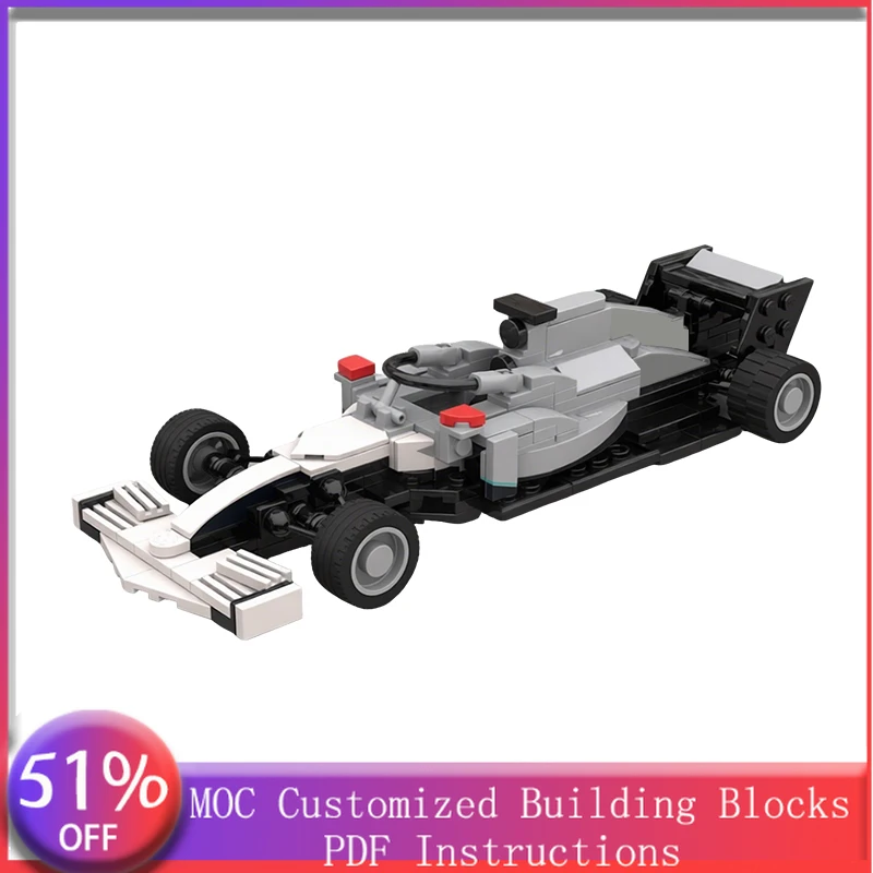 

266 деталей: Гоночный автомобиль W10 MOC, модульный конструктор, простые технологии, популярная креативная игрушка для мальчиков, подарок на праздник