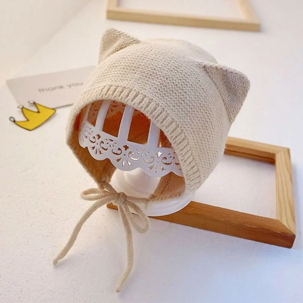 1-4 سنة يندبروف بلون الطفل محبوك قبعة لينة لطيف الأطفال قبعة دافئة آذان الكرتون قبعات صغيرة طفل الأطفال أطفال #2