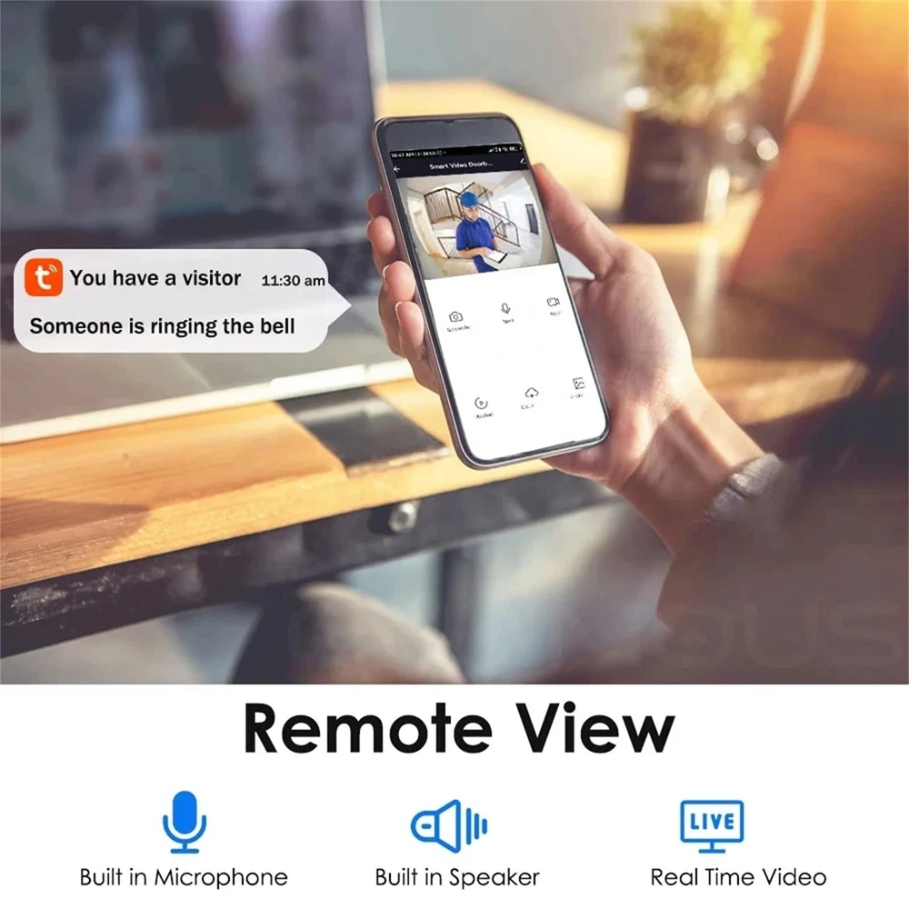 Tuya-videoportero con cámara WiFi para exteriores, timbre inalámbrico para puerta, intercomunicador de protección de seguridad para el hogar, compatible con Alexa, Google Home, Smart Life