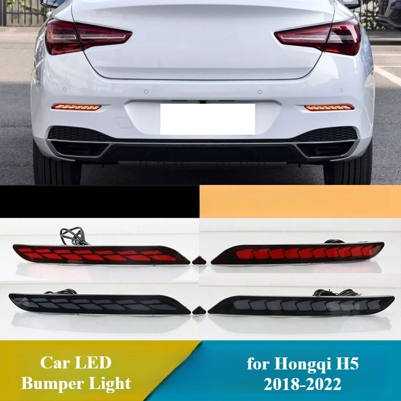 

For Hongqi H5 2022 2023 LED Rear Bumper Light DRL Brake Lights Dynamic Turn Signal Rear Fog Lamp 12V Dayitme Running Lights