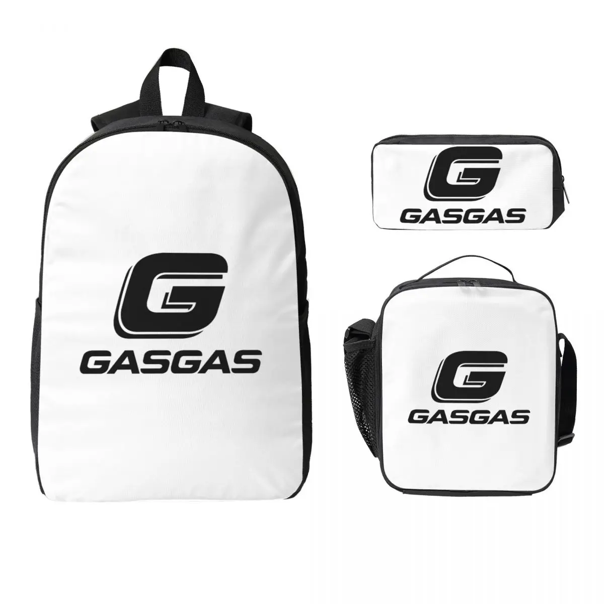 

G-Gasgas Motorbike Motorcycle Logo Backpack Boy Girl BookBag School Bag Laptop Shoulder Bags 3ps Insulated Lunch Bag Pencil Case