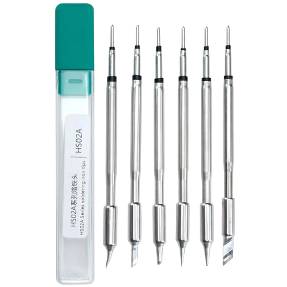 Replacement Soldering Iron Tips Kit with 6 Pieces for HS02A and DWS 200 Models Supporting Precise and Clean Soldering