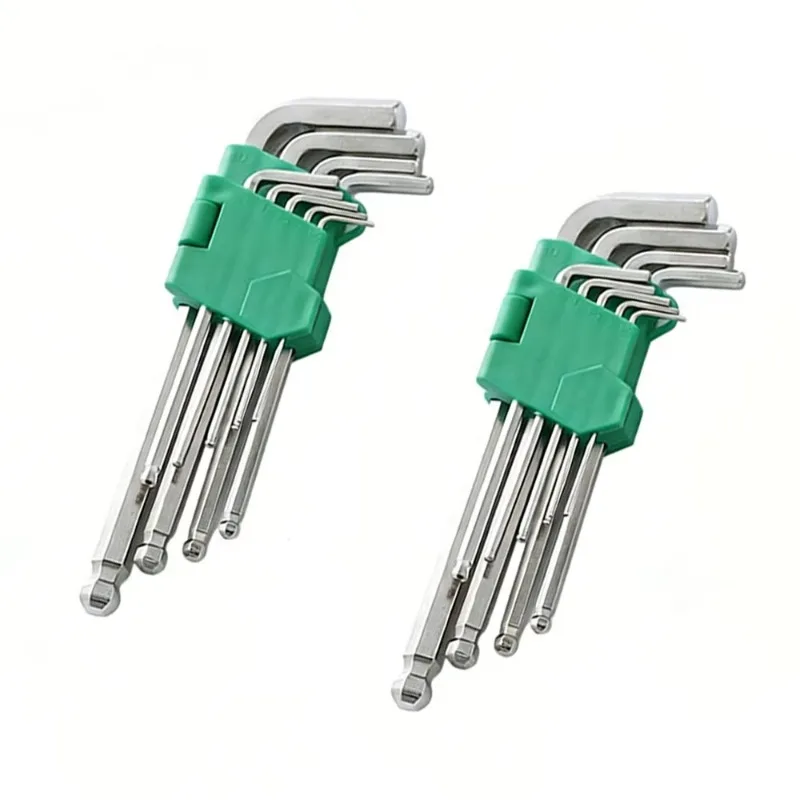 9Pcs Extra-Long  Hex Key Wrench Set Matte Finish Home Repair Hand Tools Set for Easy Screwdriver Use