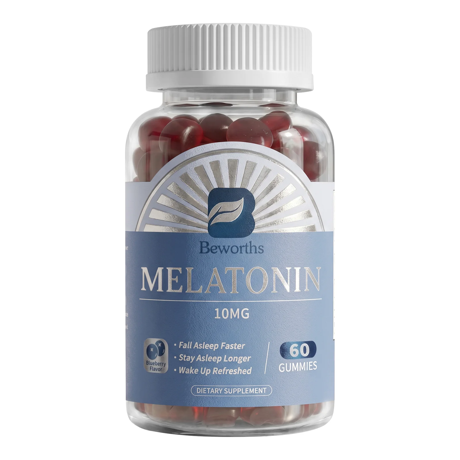 B BEWORTHS Blueberry Melatonin 10mg Gummies Sleeping Creative for Sleep Sleeping Pills Melatonin for Sleep Relaxing For Adult