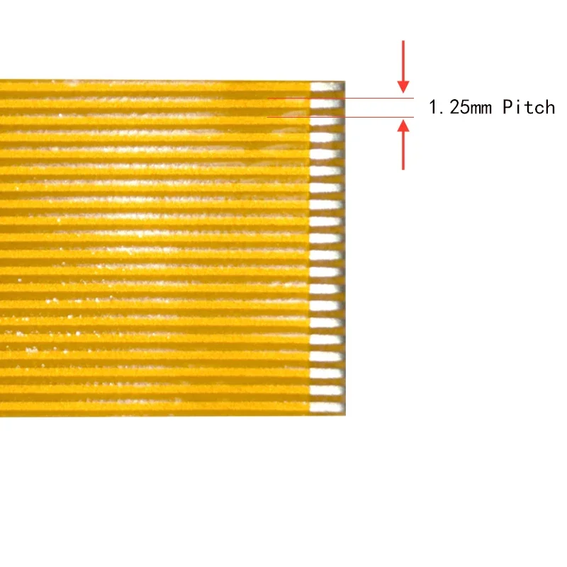 5Pcs 1.25mm FPC FFC Flexible Flat Cable Pitch 3P 4/5/6/7/8/9/10/12/14/16/18/20/22/24/26/28/30/36/40 pin