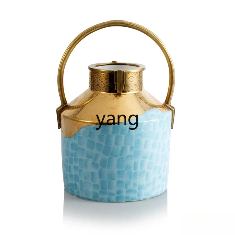 

CX French personality versatile ceramic handle with lid decorative jar table top exquisite ornament