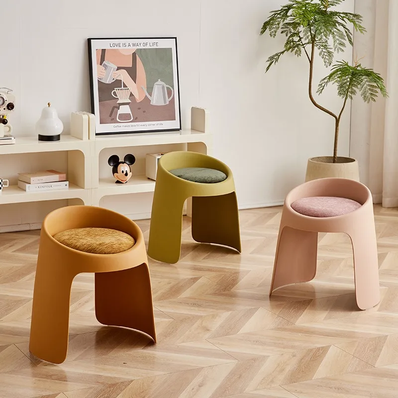 

Plastic stool household Nordic plastic dining chair bedroom back seat