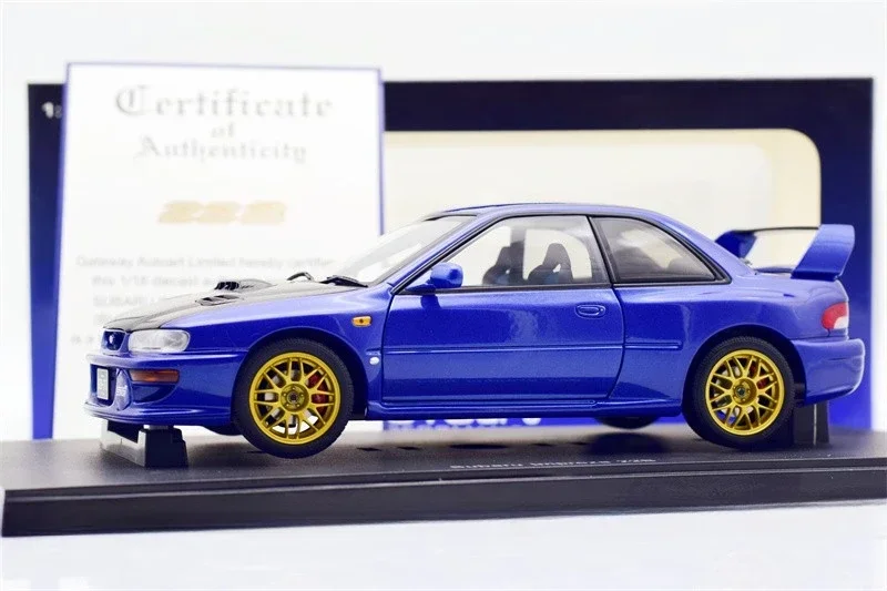 

Autoart 1:18 Impreza STI 22B Upgrade JDM Blue Simulation Limited Edition All Open Alloy Metal Static Car Model Toy Gift