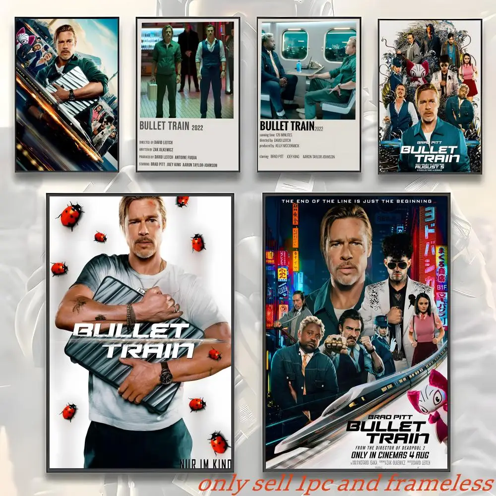 Action Comedy Movie B-Bullet Train Poster Art with prints Home bedroom living room decoration gift