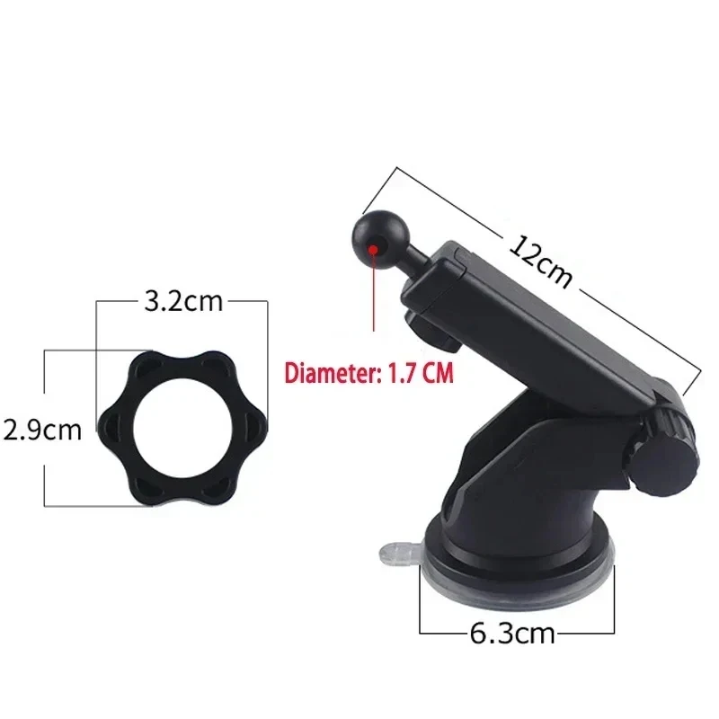 17mm Silicone Bracket Car Holder Car Telescopic Rotating Sucker Accessories Suction Cup Base Bracket Black For Car Phone Holder