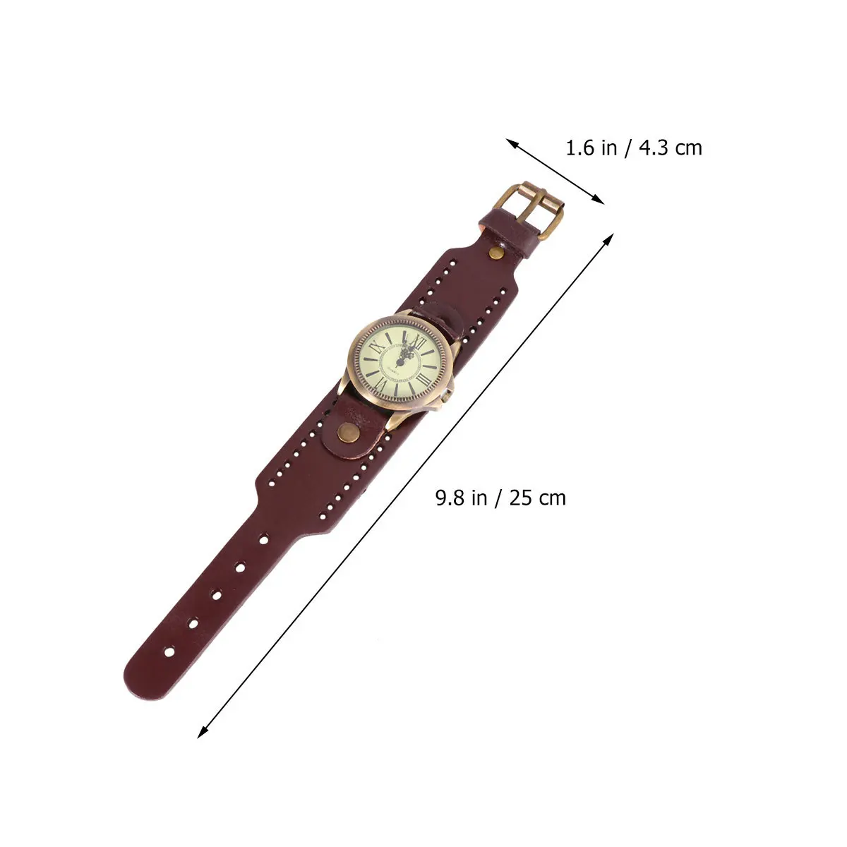

1Pcs Vintage Roman Numeral Bracelet Quartz Wrist Watch Retro Style Band Deep Coffee Elegant Women Wristwatch Gift
