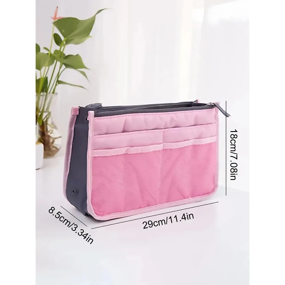 Multi Functional Large Capacity Makeup Bag Portable Double Zipper Toiletries Travel Storage Bag Mommy Bag Multi Pocket Cosmetic image 2