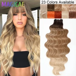 30Inches Ombre Chocolate Brown 6# Blond 613 Body Wave Bundles Soft Nature Synthetic Bio Human-Like Hair Extension Heat Resistant