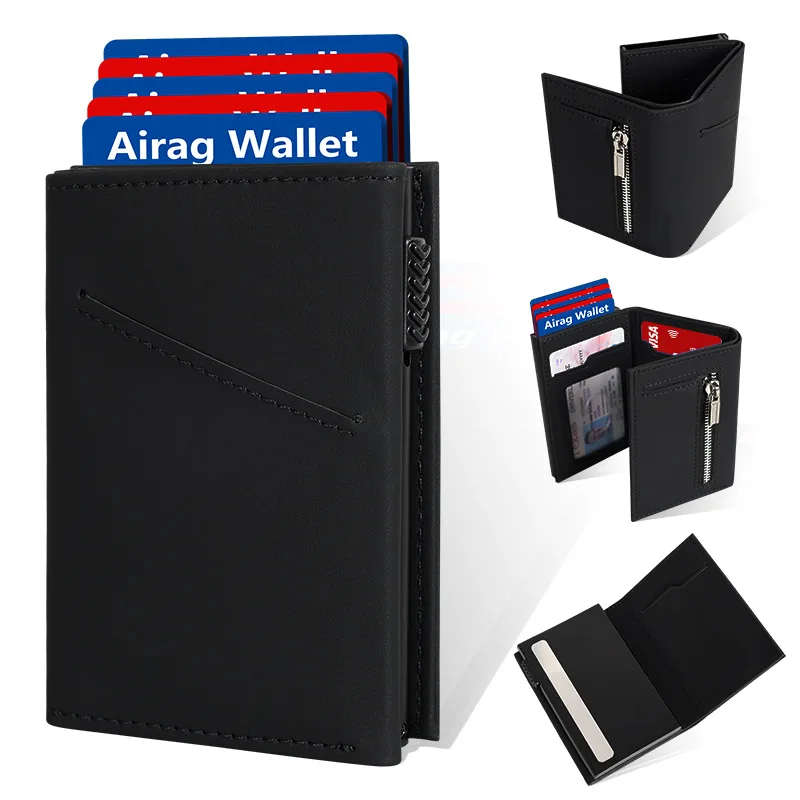 Rfid Blocking Wallet for Men Aluminum Alloy Credit Card Box Men's Business Card Holder Case Minimalist Trifold Wallets