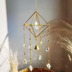 Rainbow Star Moon Wind Chimes, Sun Catcher Outdoor Window Home Decoration Garden Car Pendant