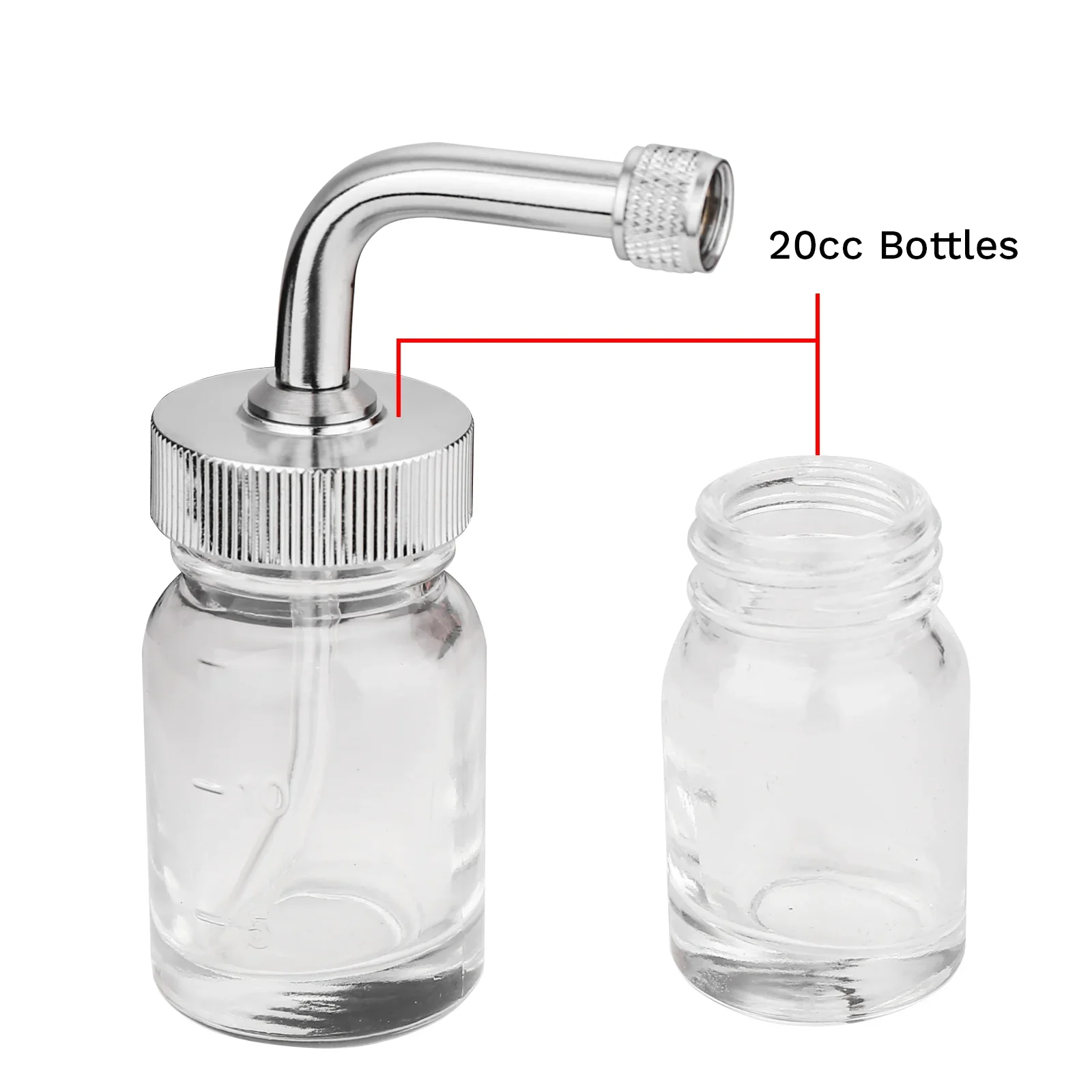 1pcs 3pcs Glass Bottle Jar With Rubber Cap for NCT-170 Airbrush Kit Replacement Pot