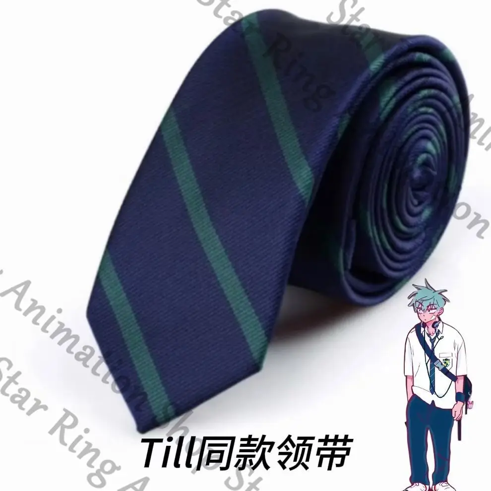 

Alien Stage Till Anime Cosplay Striped Tie Necktie Pendant Necklace Accessory Prop Property Game Gift Cartoon