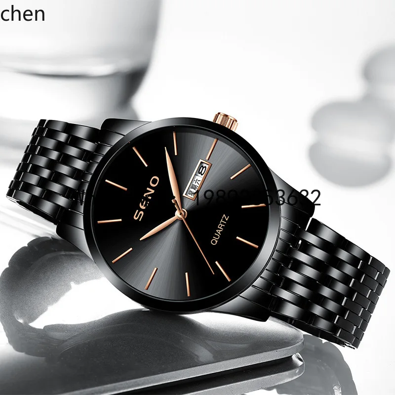 

ZZ watch with stainless steel strap, quartz watch, business men's wristwatch, waterproof men's