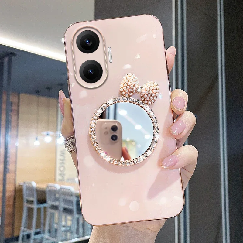 

Case For Xiaomi Poco F7 Pro Ultra Gradient Glitter Mirror Ring Phone Case For Xiaomi Poco F7 Ultra Pro Soft Silicone Back Cover