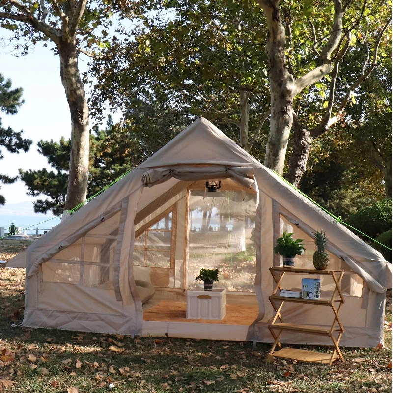 

Надувная палатка, кемпинг на открытом воздухе, быстро открывающаяся, устойчивая к атмосферным воздействиям, портативная, водонепроницаемая, ткань Оксфорд, двойная дверь для путешествий