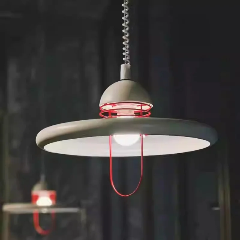 

Modern Nordic Red&White Metal LED Chandelier Warm Light for Guest Rooms Living Rooms Kitchens Bedrooms Balconies Corridors