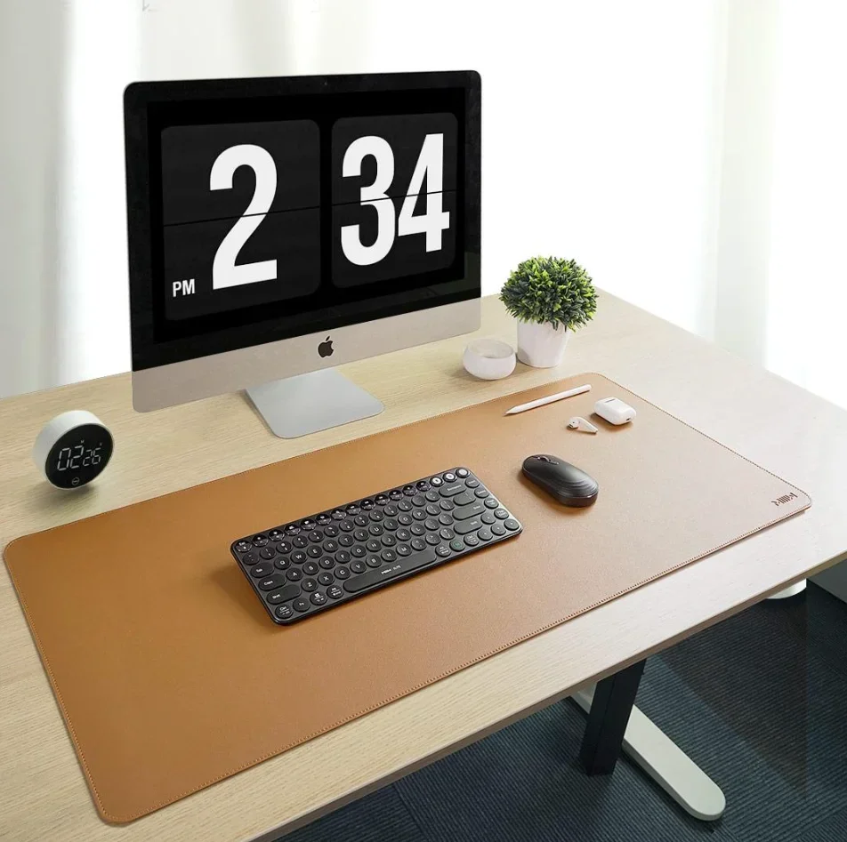 

MIIIW Oversized Leather Cork Mouse Pad Double-sided Waterproof Soft Durable Comfortable Touch Desk Mat Large Mousepads900*400mm