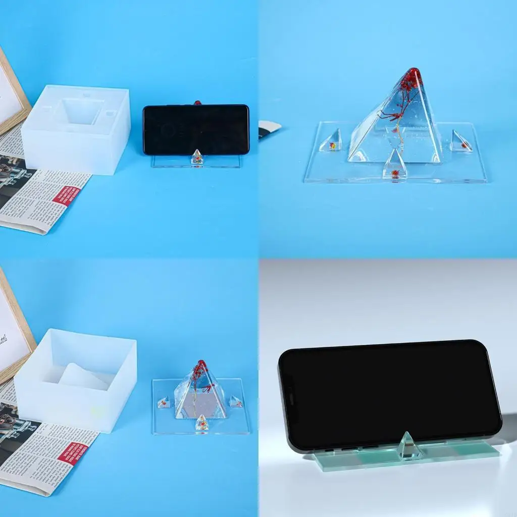 

Пирамида, силиконовая подставка для мобильного телефона, держатель, форма для литья, форма для эпоксидной смолы, инструмент для