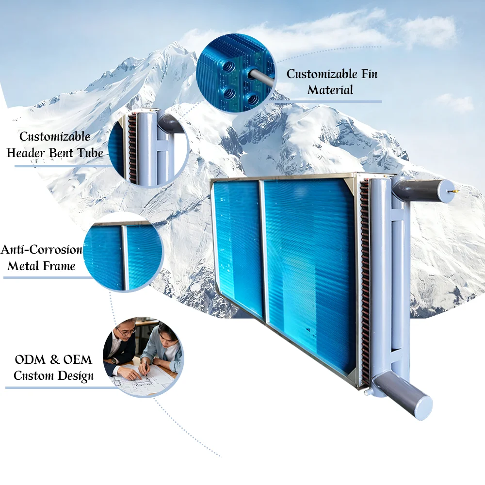 Preço de fábrica aleta de alumínio hidrofílica resistente à corrosão refrigerador de propriedade sistema de ar fresco de ar condicionado central