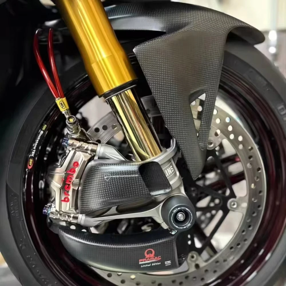 For DUCATI PANIGALE V4 V2 V4S Streetfighter V4 V4S 2018-2024 Carbon Fiber Motorcycle Front Brake Air Duct Caliper Radiator Cover - Image 2