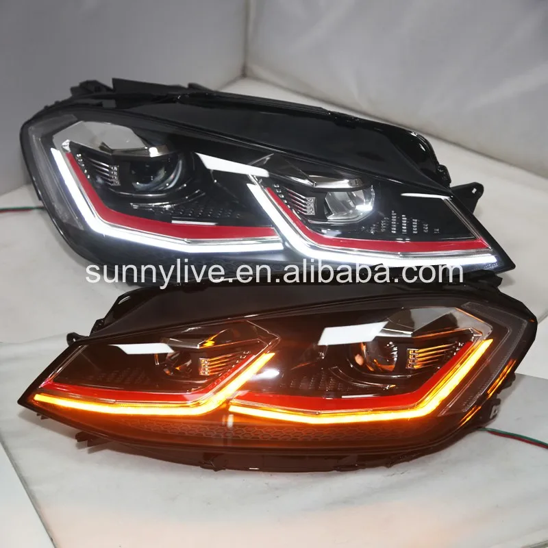 

For VOLKSWAGEN for Golf 7.5 Led Headlight LD for Golf 2017- 2020 Red Line for Golf 7 2014-2017