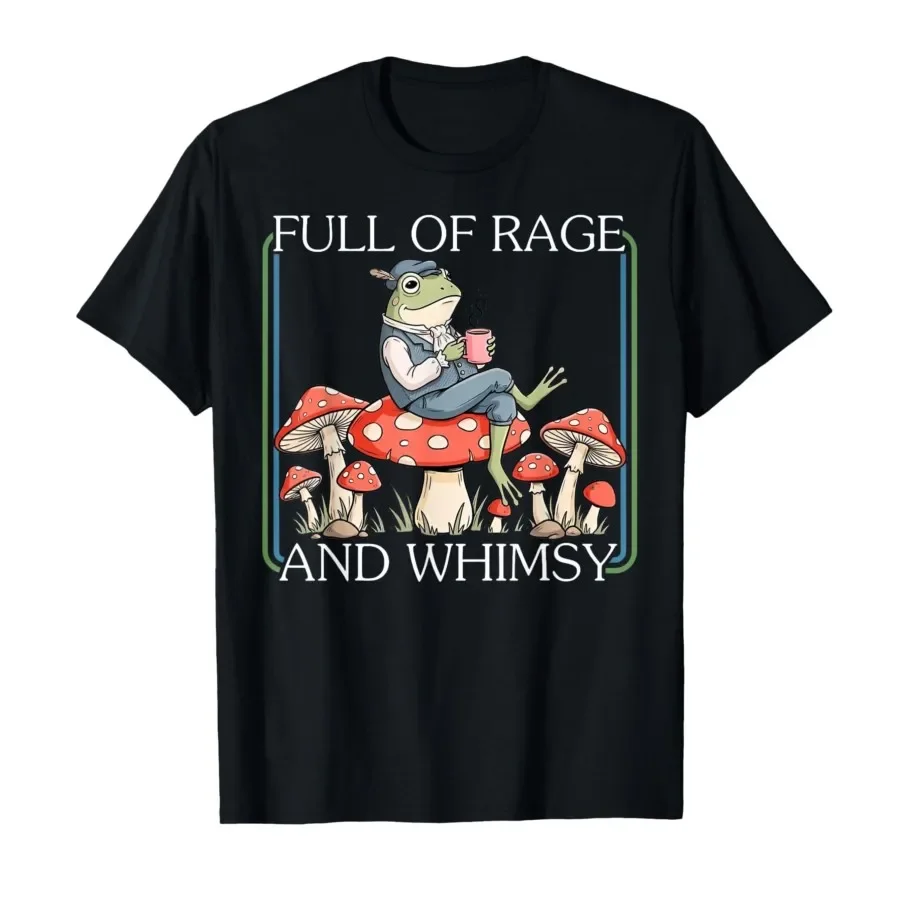 

Full of Rage and Whimsy Funny Frog Meme T-shirt For Men Women 100% Cotton T Shirts Short Sleeve Tops 0406-1