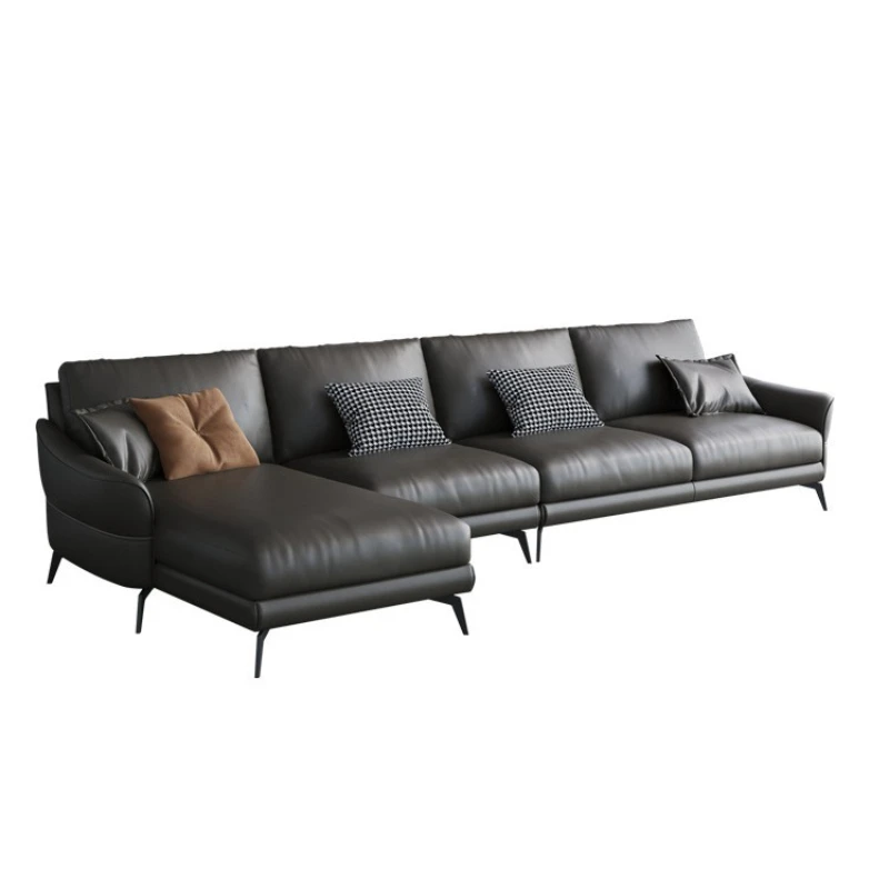

Nordic simple Italian living room down dark gray sofa