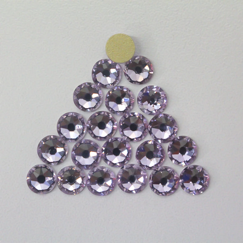 Violet color 2088  8 big and 8 small cut 5A Top quality flat back rhinestones Glue on crystal strass for nail art or wedding