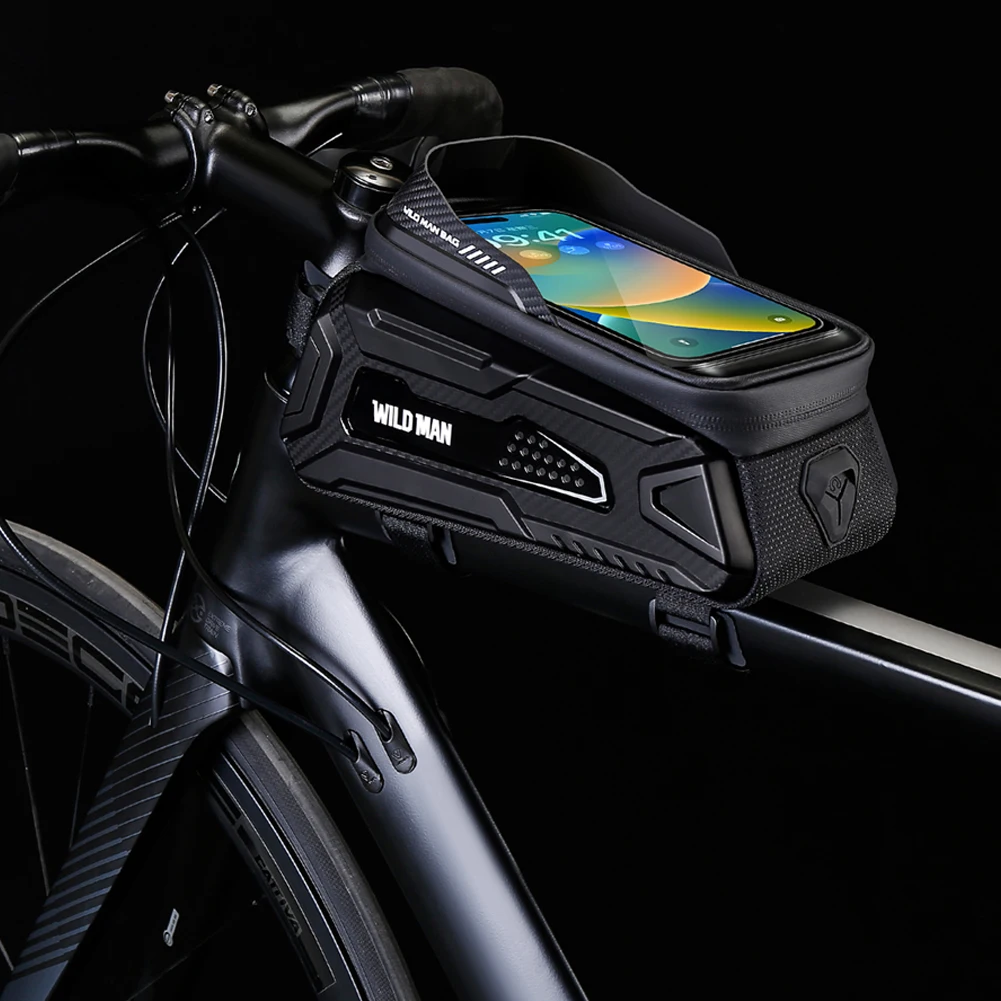 WILD MAN Bicycle Bag Touch Screen 1L Waterproof Bicycle Front Frame Bag Bicycle Front Cell Phone holder Bag Cycling Accessories