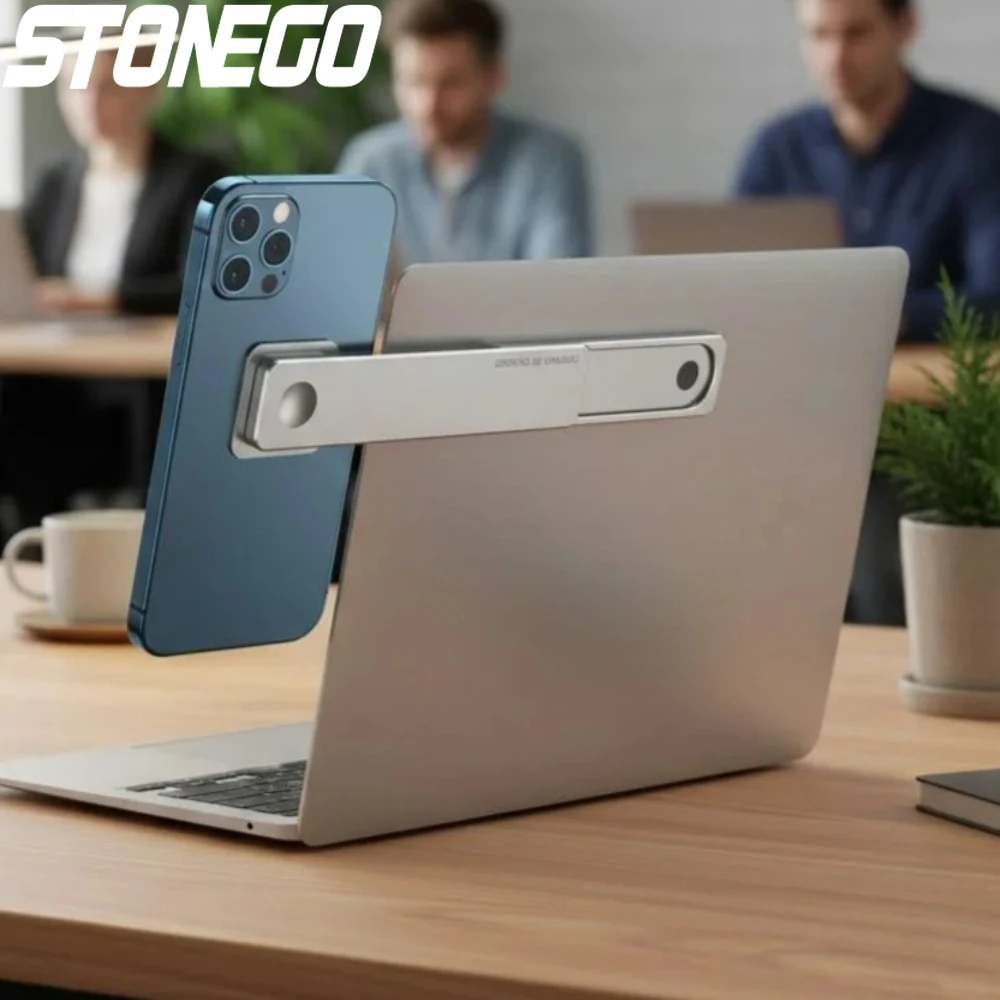 

Aluminum Alloy Magnetic Laptop Phone Holder Dual Monitor Mount Clip Side Stretching Stand for Computer Screen Tablet Desktop