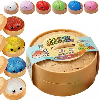 Glitter Dumpling Mystery Box: 10 Colors Random Stress Balls, Aesthetic Desktop Sensory Toy, Creative Office Fidget Gift